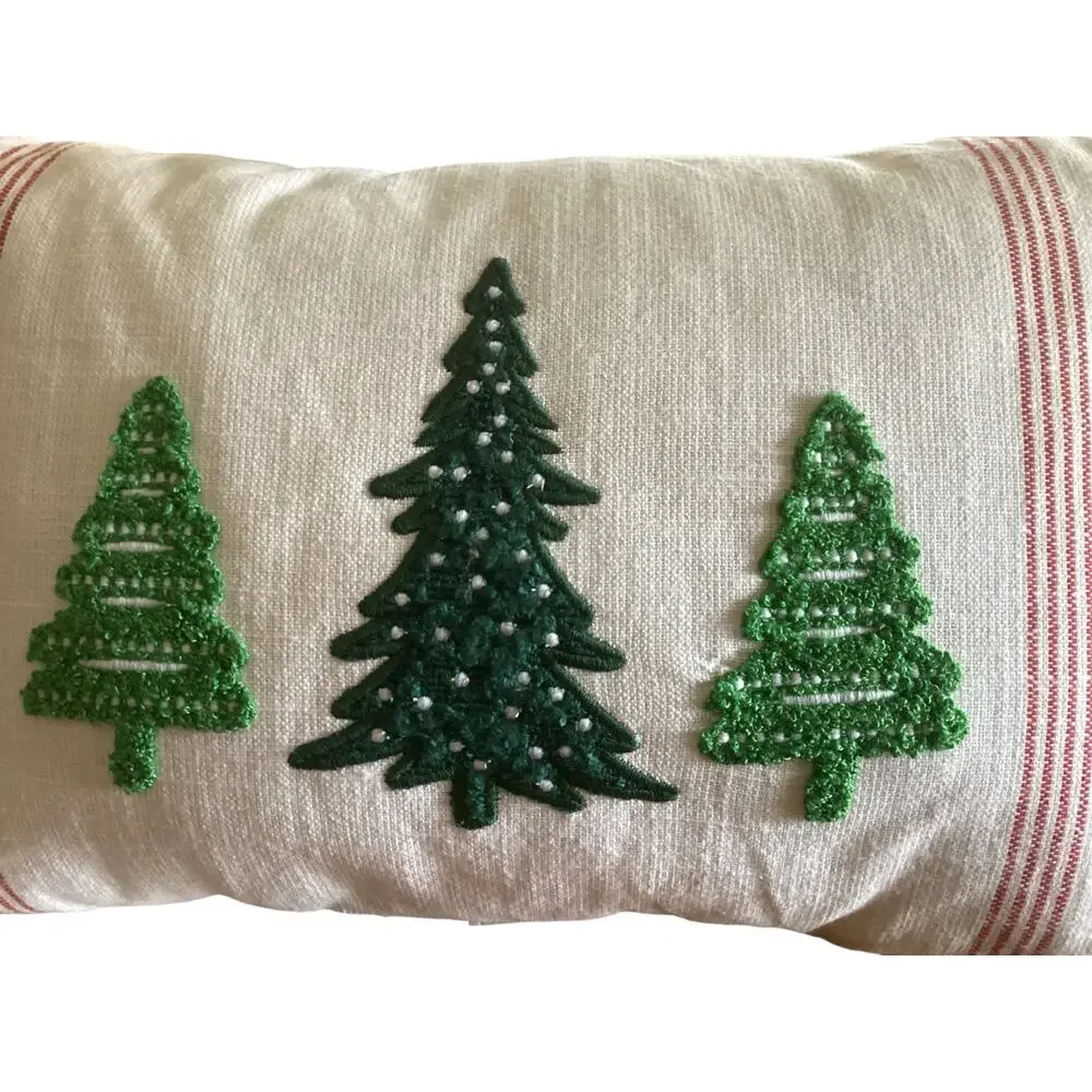 Needlework Christmas Trees Holiday Pillow Pillow 18